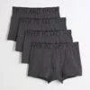 River Island Pack Of 4 Cotton Stretch Ri Trunks In Grey - Dark For Men -Layered Clothes 208131008 1 greydark