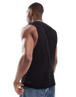 River Island Vest In Black For Men -Layered Clothes 208144292 3