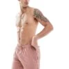River Island Seersucker Swim Trunks In Pink For Men Pink - Medium
