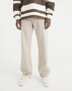 River Island Denim Loose Fit Jeans In Stone - Light For Men -Layered Clothes 208166852 4