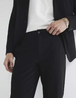 River Island Skinny Fit Suit Trousers In Black For Men -Layered Clothes 208167128 3