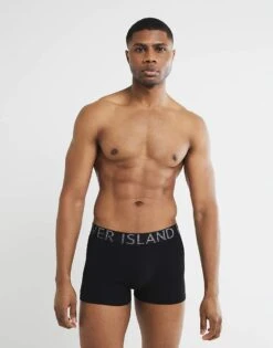 River Island Pack Of 4 Cotton Stretch Ri Trunks In Black For Men -Layered Clothes 208172355 3