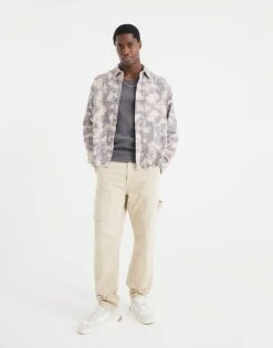 River Island Straight Leg Carpenter Jeans In Stone - Light For Men -Layered Clothes 208172383 4