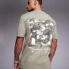 River Island Nagura Island Print T-shirt In Khaki For Men -Layered Clothes 208176444 1 khaki