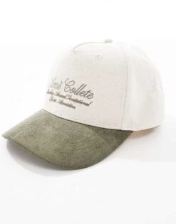 River Island Script Cap In Ecru And Khaki For Men -Layered Clothes 208251227 3