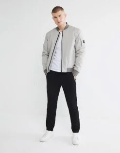 River Island Textured Smart Joggers In Black For Men