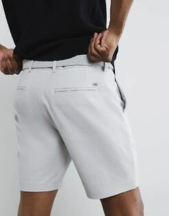 River Island Slim Fit Belted Chino Shorts In Grey - Light For Men -Layered Clothes 208266479 4