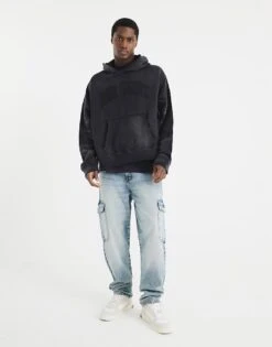 River Island Denim Cargo Relaxed Jeans In Blue - Medium For Men