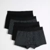 River Island 4 Pack Ri Monogram Trunks In Black For Men -Layered Clothes 208293536 1 black