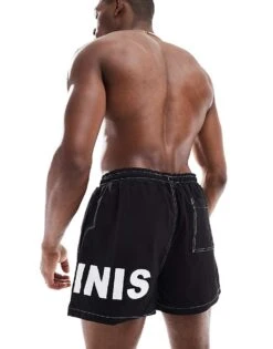 River Island Luminis Swim Shorts In Black For Men -Layered Clothes 208317720 3