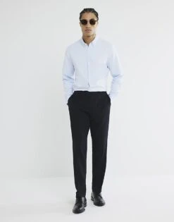 River Island Slim Fit Double Collar Shirt In Blue - Light For Men -Layered Clothes 208322120 1 bluelight 1