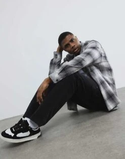 River Island Straight Leg Carpenter Jeans In Black For Men -Layered Clothes 208322166 3