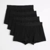 River Island 4 Pack Cotton Stretch Ri Trunks In Black For Men