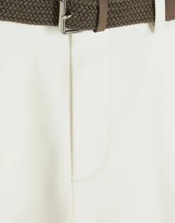 River Island White Slim Fit Belted Chino Shorts In Ecru For Men -Layered Clothes 208344217 3